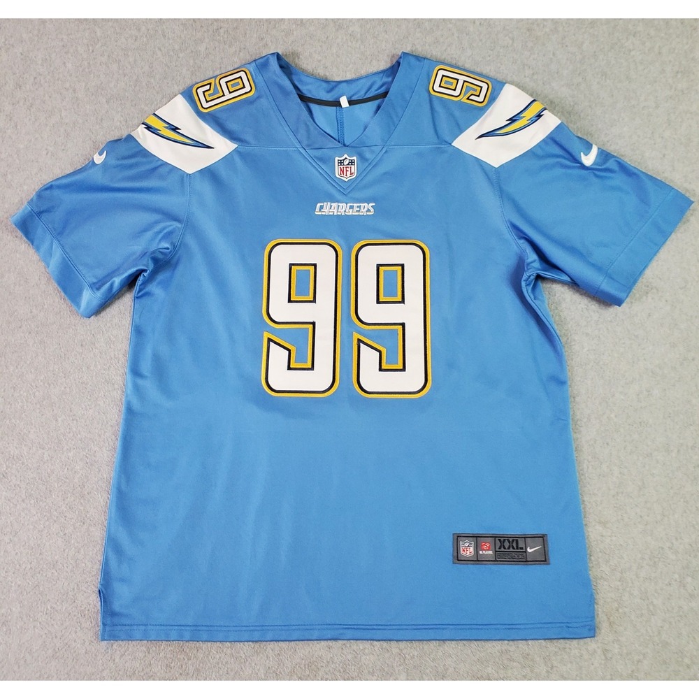 Nike Los Angeles Chargers Jersey Mens 2XL Blue NFL Players Joey Bosa 99 On Field - Picture 1 of 16